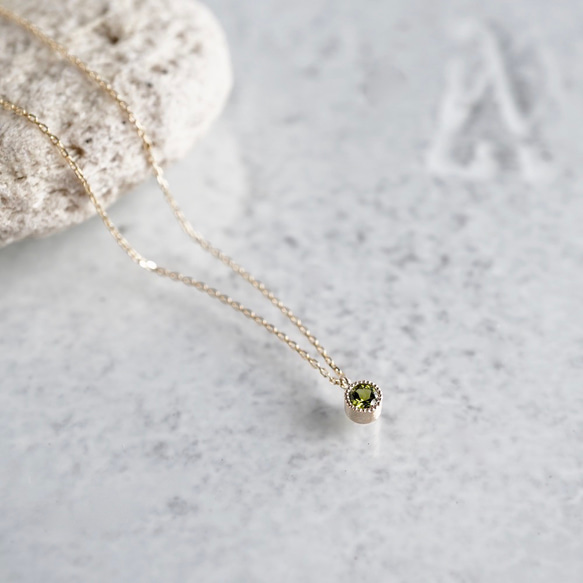 Tourmaline birthstone necklace [P033K18/K10TM] 4枚目の画像