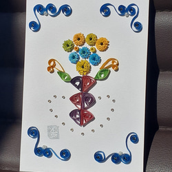 『花瓶の花』Paper Quilling 2枚目の画像