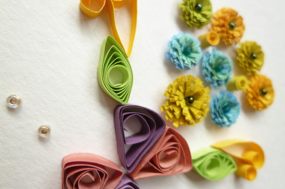 『花瓶の花』Paper Quilling 4枚目の画像