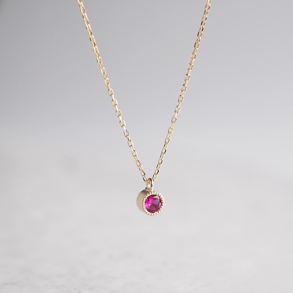 Ruby birthstone necklace [P033K18/K10RB] 2枚目の画像