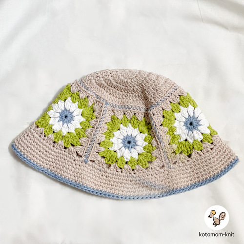 NO.3122066】ハンドメイド グラニースクエア ハット クロシェ