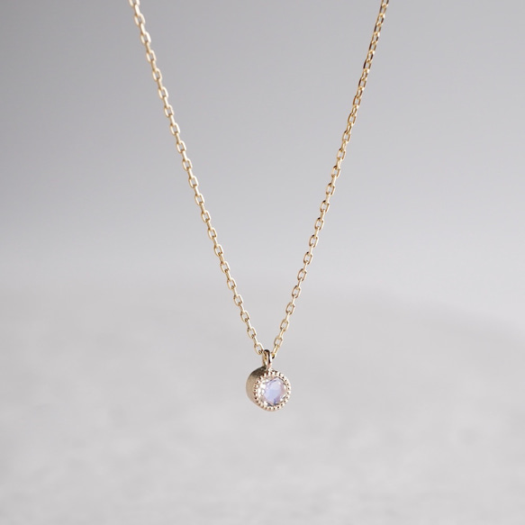 Moonstone birthstone necklace [P033K18/K10RM] 3枚目の画像