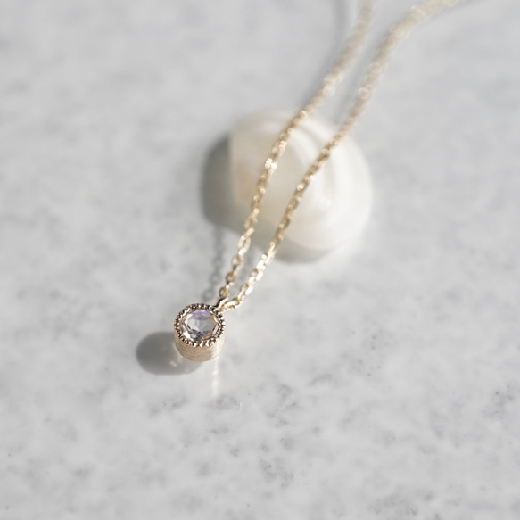 Moonstone birthstone necklace [P033K18/K10RM] 4枚目の画像