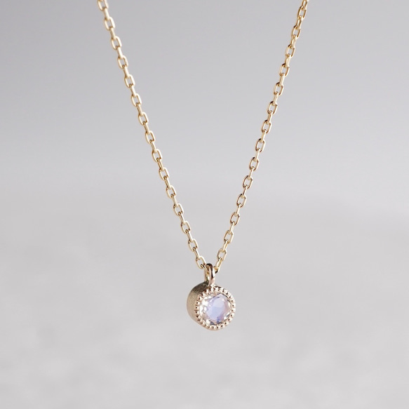 Moonstone birthstone necklace [P033K18/K10RM] 1枚目の画像