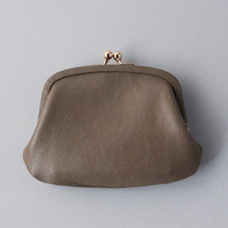 送料無料 小さい財布 ミニマム 革巻き がま口 国産 シュリンクスムース ミニ財布 ガマ口 ガマグチ トープ 4枚目の画像