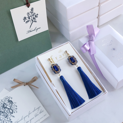 ラスト1】ジュエリー タッセル col.ロイヤルブルー【ピアス/イヤリング