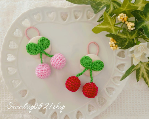 2個セット】ゆらゆら揺れる♪さくらんぼのヘアゴム 雑貨・その他