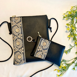 再販インド刺繍 刺繍リボン スマホショルダー スマホポシェット