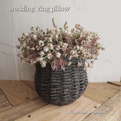 wedding ring pillow＊くすみピンク  フェイク リングピロー 2枚目の画像
