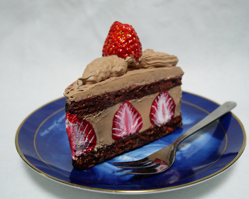 いちごのショートケーキ 油絵 雑貨 インテリア