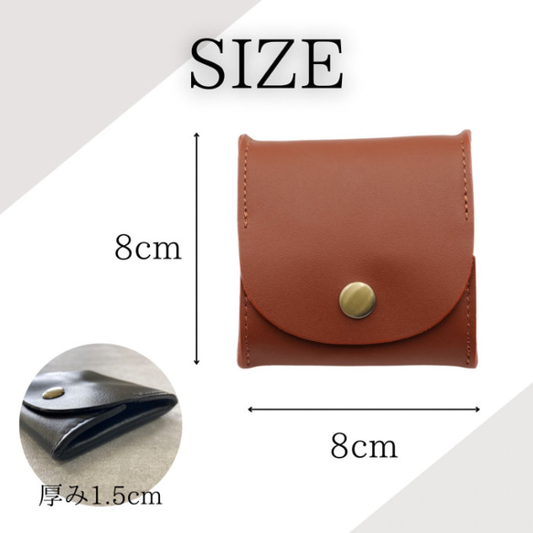 コインケース 革 メンズ レディース BOX型 小銭入れ 財布 小さい財布 レザー ミニ財布 皮 3枚目の画像