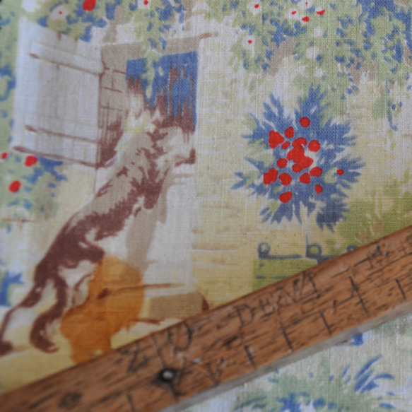 ポ様カスタマイズ【仏ヴィンテージレア♪】オオカミと赤ずきんちゃんの童話コットン 10枚目の画像