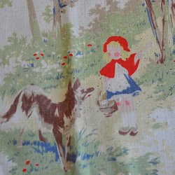 ポ様カスタマイズ【仏ヴィンテージレア♪】オオカミと赤ずきんちゃんの童話コットン 7枚目の画像