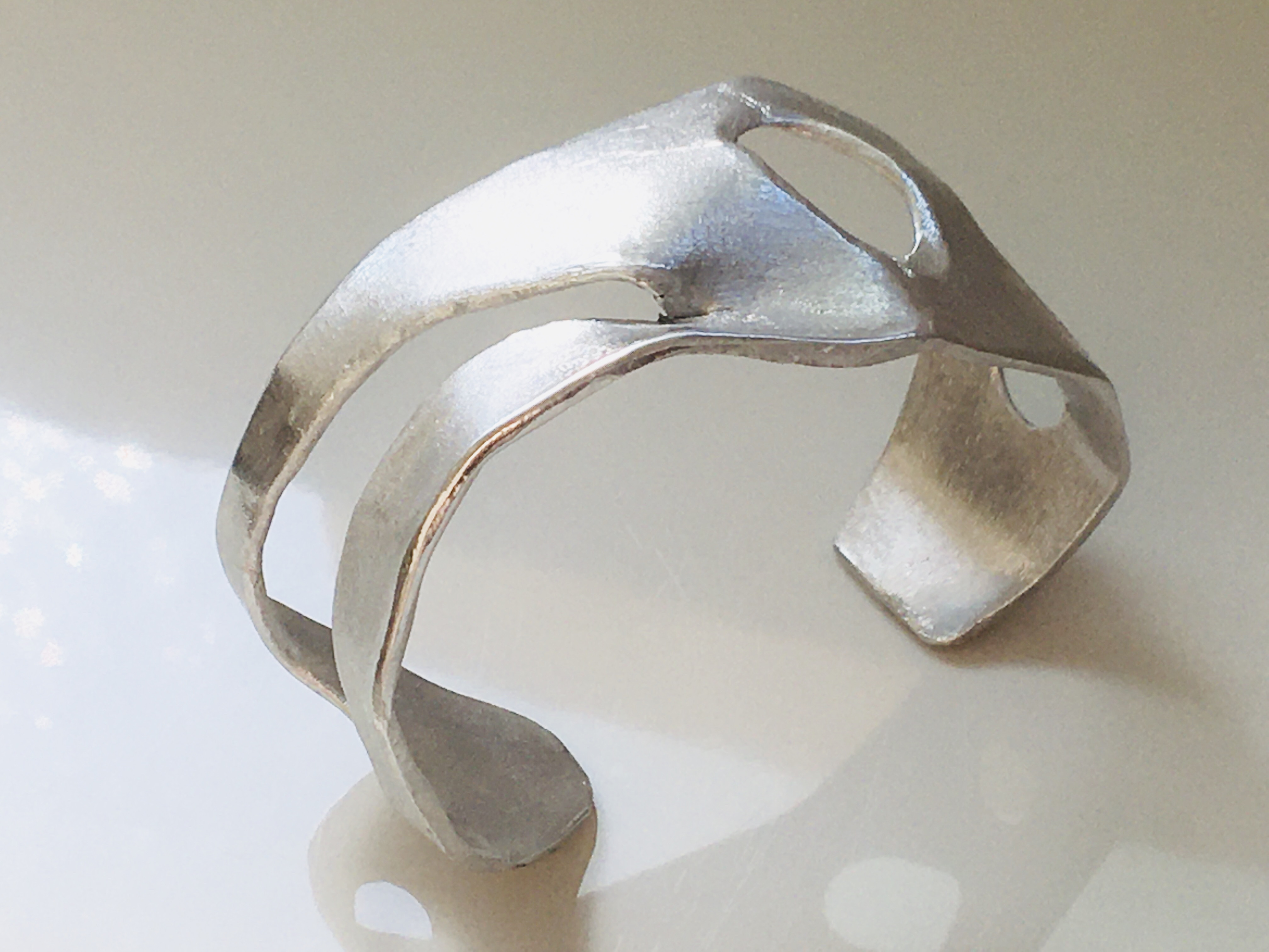 シルバーアルミバングル「space」aluminum