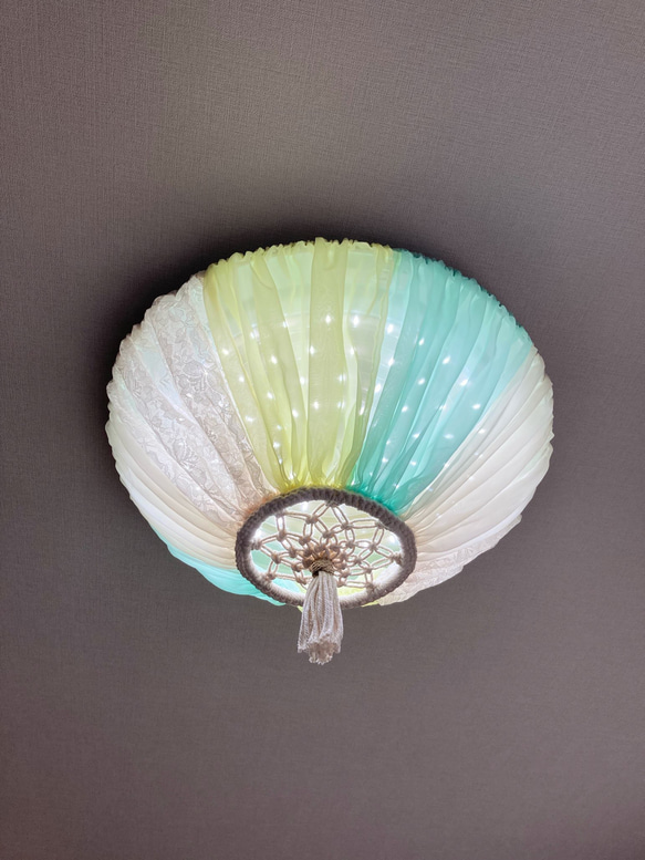 【てる様オーダー品】ceiling light cover〔シーリングライトカバー〕…ホイート/ピクニック… 4枚目の画像