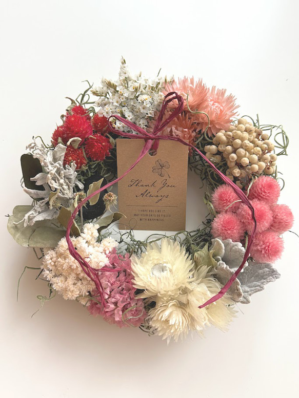 ♡再再再販 ストロベリーフィールド ドライフラワーリース 大人可愛い