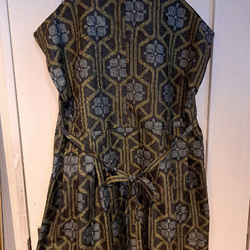 大島紬ジャンパースカート・ワンピース・リボンベルト・２WAY　着物リメイク  M~Lサイズ　 6枚目の画像