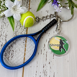 再販　名入りキーホルダー【テニス】 卒業記念、部活バック、プレゼントに最適！ 1枚目の画像