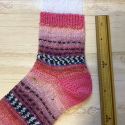 オパール毛糸の靴下　手編み　#5 4枚目の画像