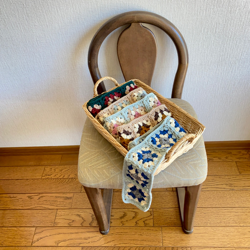 冬のお出かけに》手編み ペールカラー＊3WAY♢ミニマフラー・大人の 