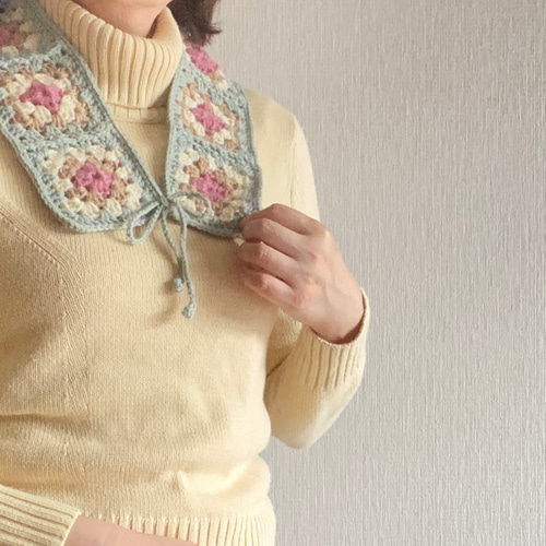 冬のお出かけに》手編み ペールカラー＊3WAY♢ミニマフラー・大人の 