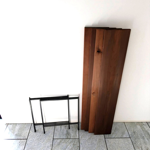 幅120×40cm アイアンラック キャンプ 軽量折りたたみ テーブル