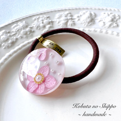 ピンク紫陽花のヘアゴム 5枚目の画像