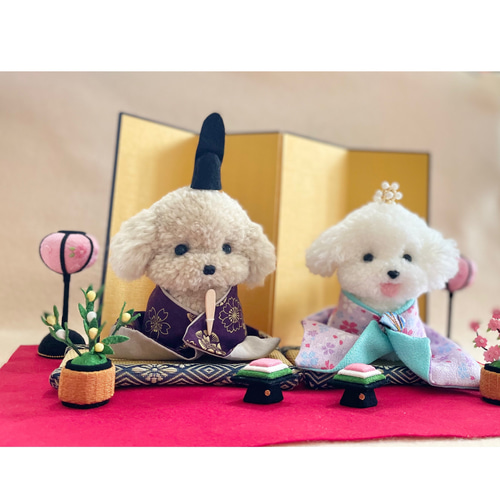 作家さま着せかえトイプードルのぬいぐるみハンドメイドテディベア箱付き