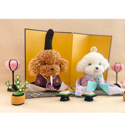 プードルの着せ替えお雛様 （薄紫・紫） ビションフリーゼ プードル