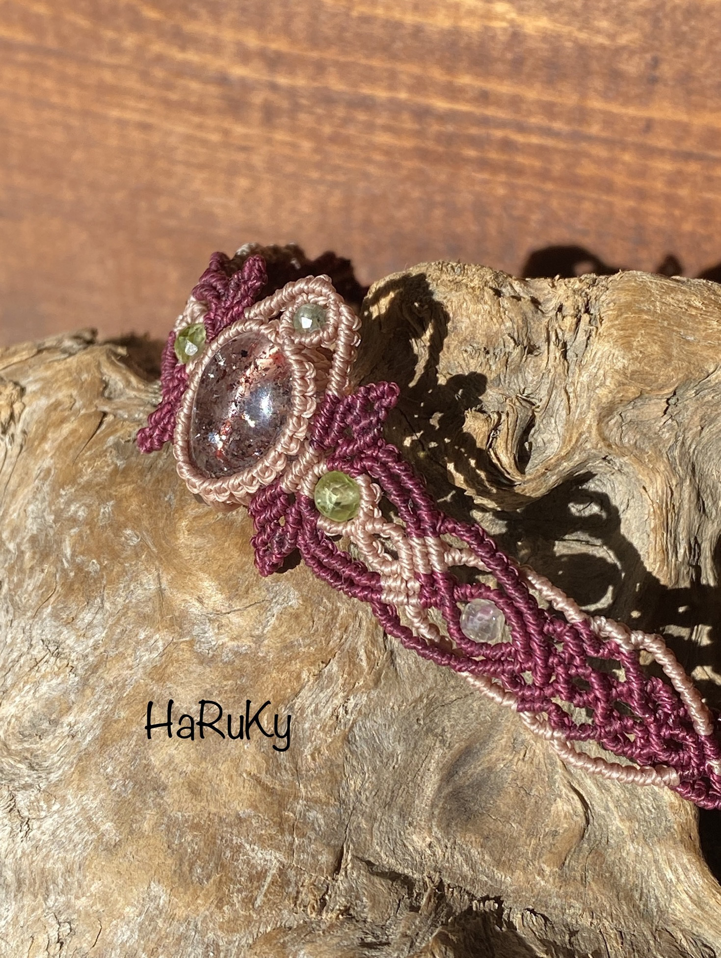 High-Grade♡レピドクロサイト in クォーツ マクラメブレスレット 天然石