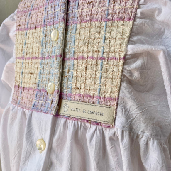 puffed sleeves romper／ロンパース Linton pink shades #1 (80cm) 4枚目の画像