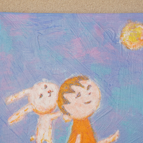 おつきみ】＃原画＃イラスト＃ヒーリングアート＃キャンバス