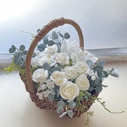 ミニチュア ドール用 クレイフラワー 薔薇とカサブランカのブーケ