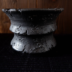 6.5号鉄砂黒鉢１　塊根植物　多肉植物　コーデックス　植木鉢　沖縄 3枚目の画像