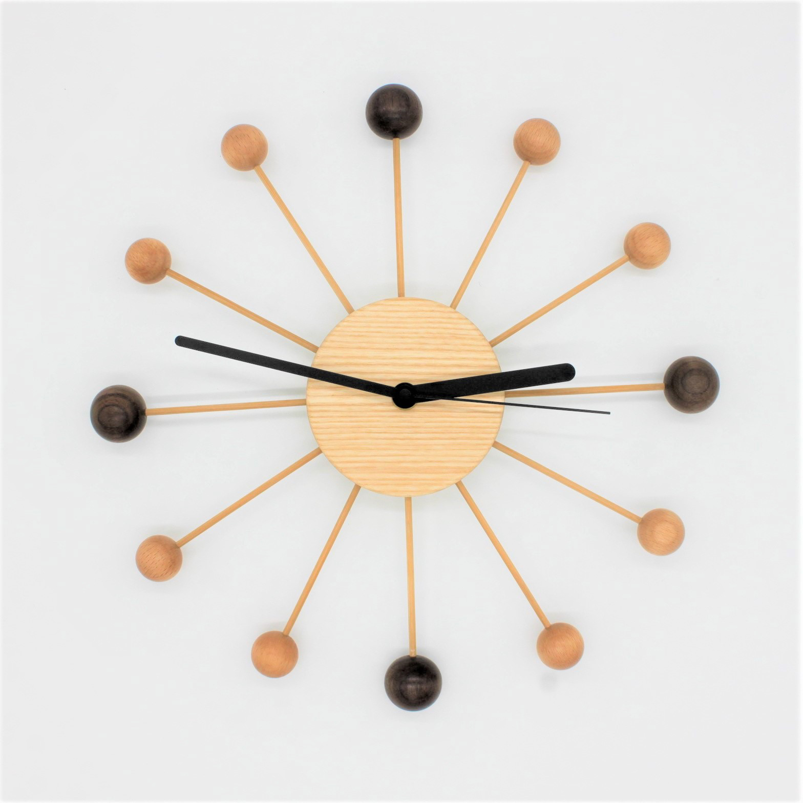 ピンポン掛け時計★竹★インテリア★木球★ギフト★リビング★木製