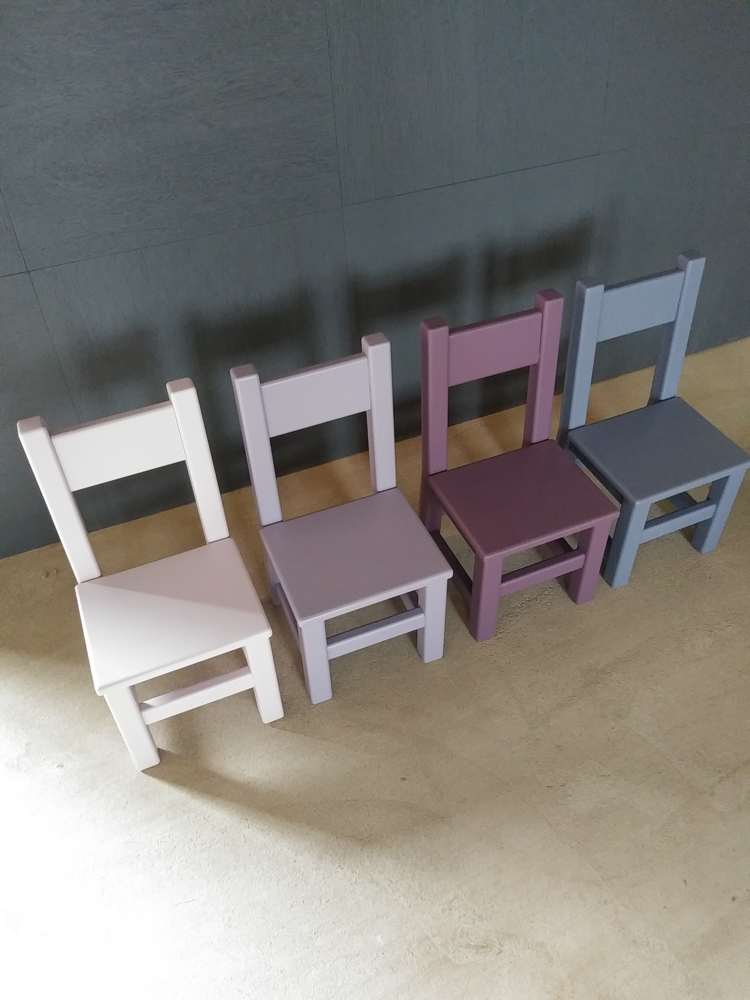 パープル キッズチェア カラフル 木製 おしゃれ