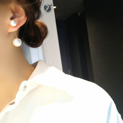 Big pearl earrings ビッグパールイヤリング  真珠樹脂ピアス樹脂イヤリング金属アレルギー揺れる大ぶり 10枚目の画像