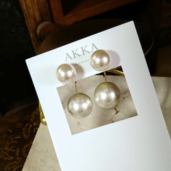 Big pearl earrings ビッグパールイヤリング  真珠樹脂ピアス樹脂イヤリング金属アレルギー揺れる大ぶり 12枚目の画像
