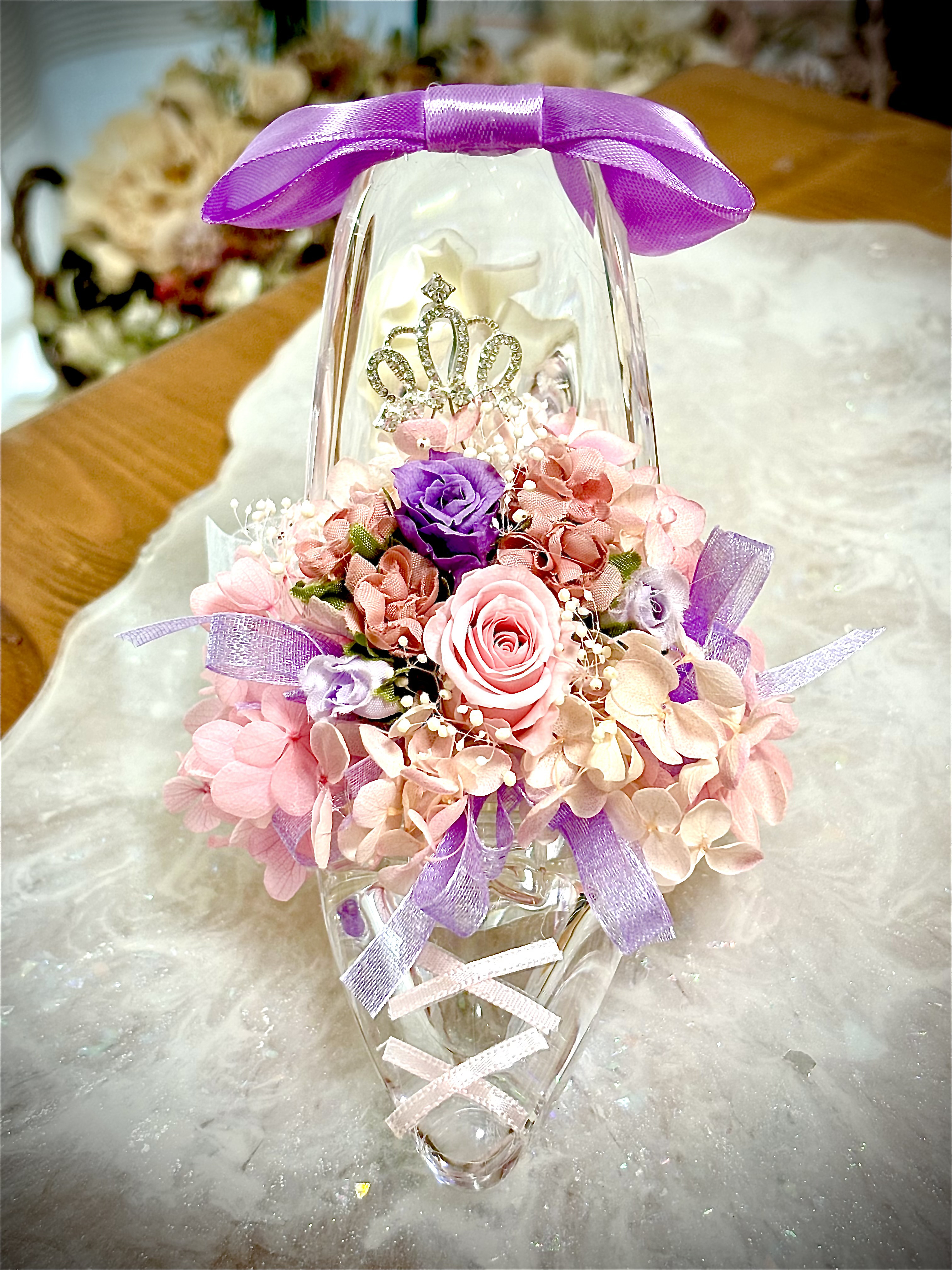 fleurmisakiのガラスの靴シリーズより　　　　　　　　『お花いっぱいラプンツェル風』