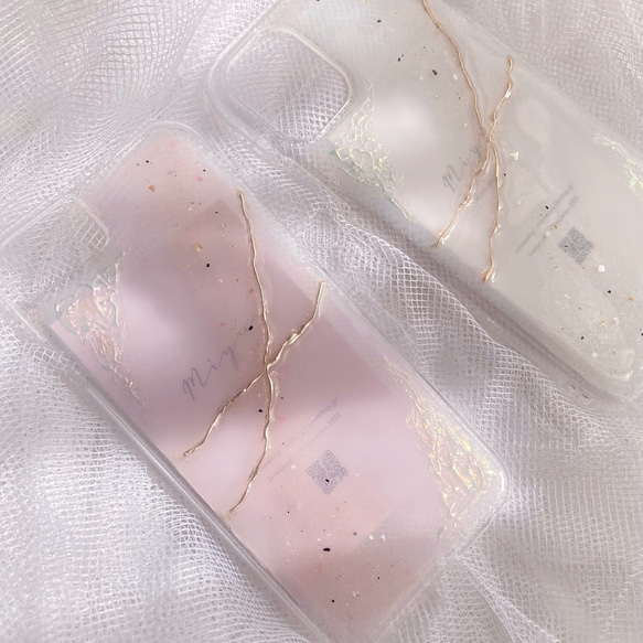 【 春 さくら 】桜 ピンク 春カラー ニュアンス 透明 大人可愛い iPhoneケース 3枚目の画像