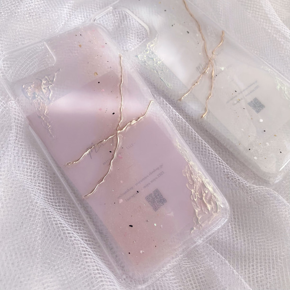 【 春 さくら 】桜 ピンク 春カラー ニュアンス 透明 大人可愛い iPhoneケース 2枚目の画像
