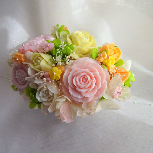 【特集掲載】石鹸彫刻　香る花のアレンジメント 5枚目の画像