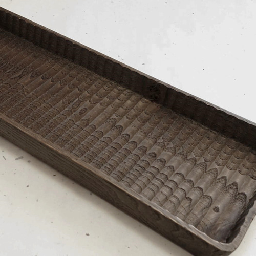 予約商品】我谷盆 栗 32×12×3cm ダークブラウン お盆 トレイ 木地盆