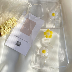 【 春 イエロー 】 ぷっくり お花 フラワー 透明 クリア 韓国 iPhoneケース　 10枚目の画像