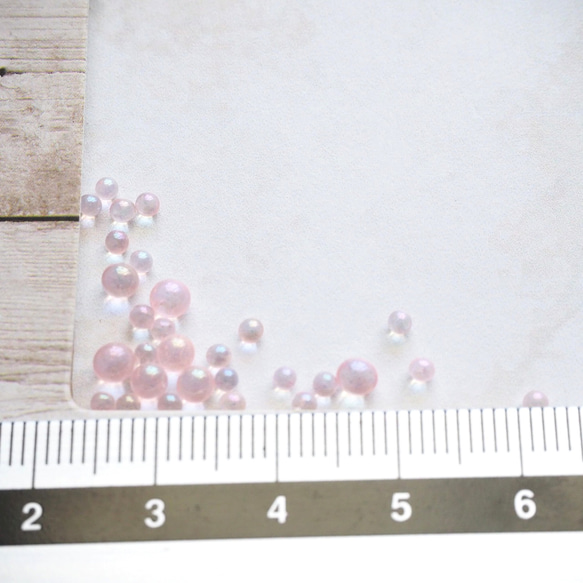 30ｇ バブルビーズ 2～3.5mm ピンク 封入パーツ ガラス ブリオン ミックスサイズ 【A595】 3枚目の画像