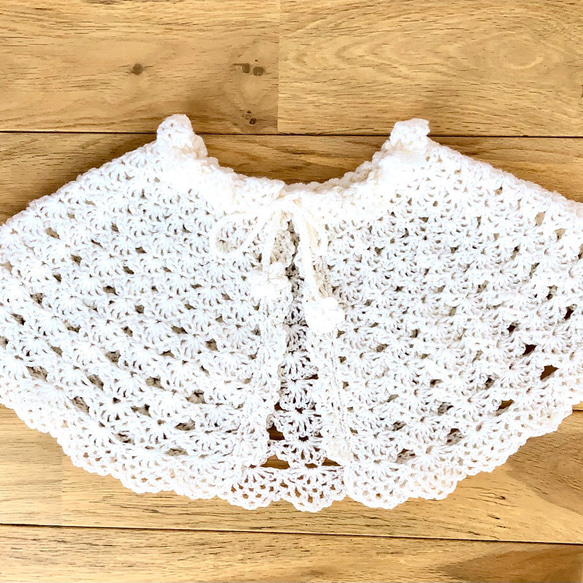ポンチョ・ケープ WHITE TEBE CAPES 受注製作 ベビーケープ ポンチョ(白 淡雪) Baby Cape Poncho