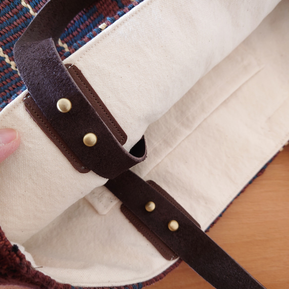 『TATAMI tote×shoulderbag 』畳織り鞄 手織り 手持ち肩掛け2wayバッグ A4サイズ 4枚目の画像