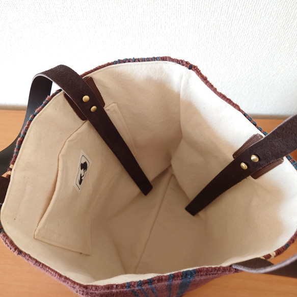 『TATAMI tote×shoulderbag 』畳織り鞄 手織り 手持ち肩掛け2wayバッグ A4サイズ 3枚目の画像