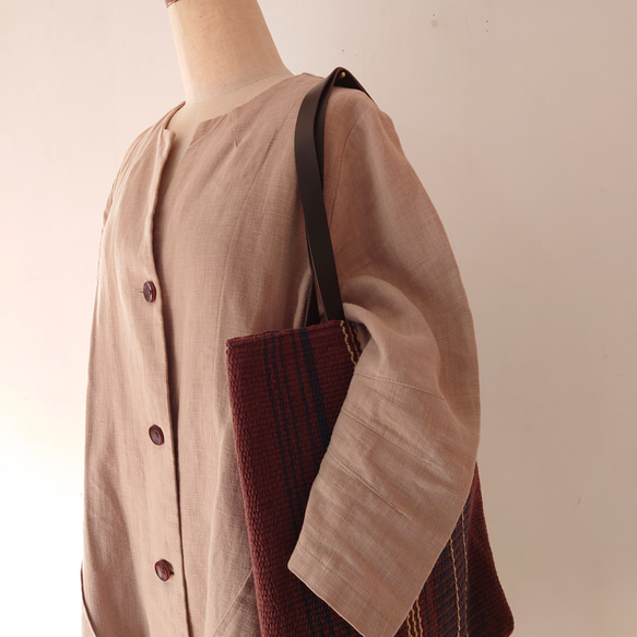 『TATAMI tote×shoulderbag 』畳織り鞄 手織り 手持ち肩掛け2wayバッグ A4サイズ 7枚目の画像