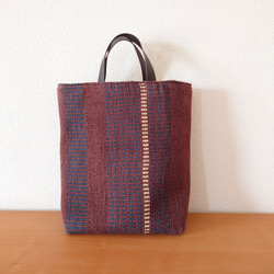 『TATAMI tote×shoulderbag 』畳織り鞄 手織り 手持ち肩掛け2wayバッグ A4サイズ 2枚目の画像